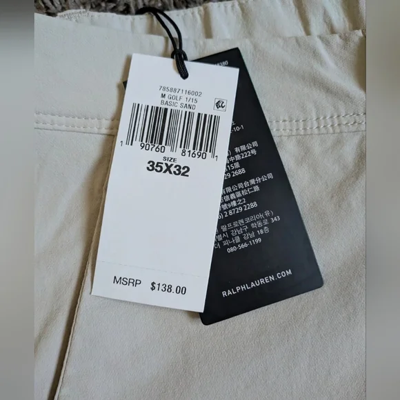 NWT RLX Ralph Lauren Basic Sand Birdseye Wicking Performance Golf Pants Men's 35 - Picture 2 of 9